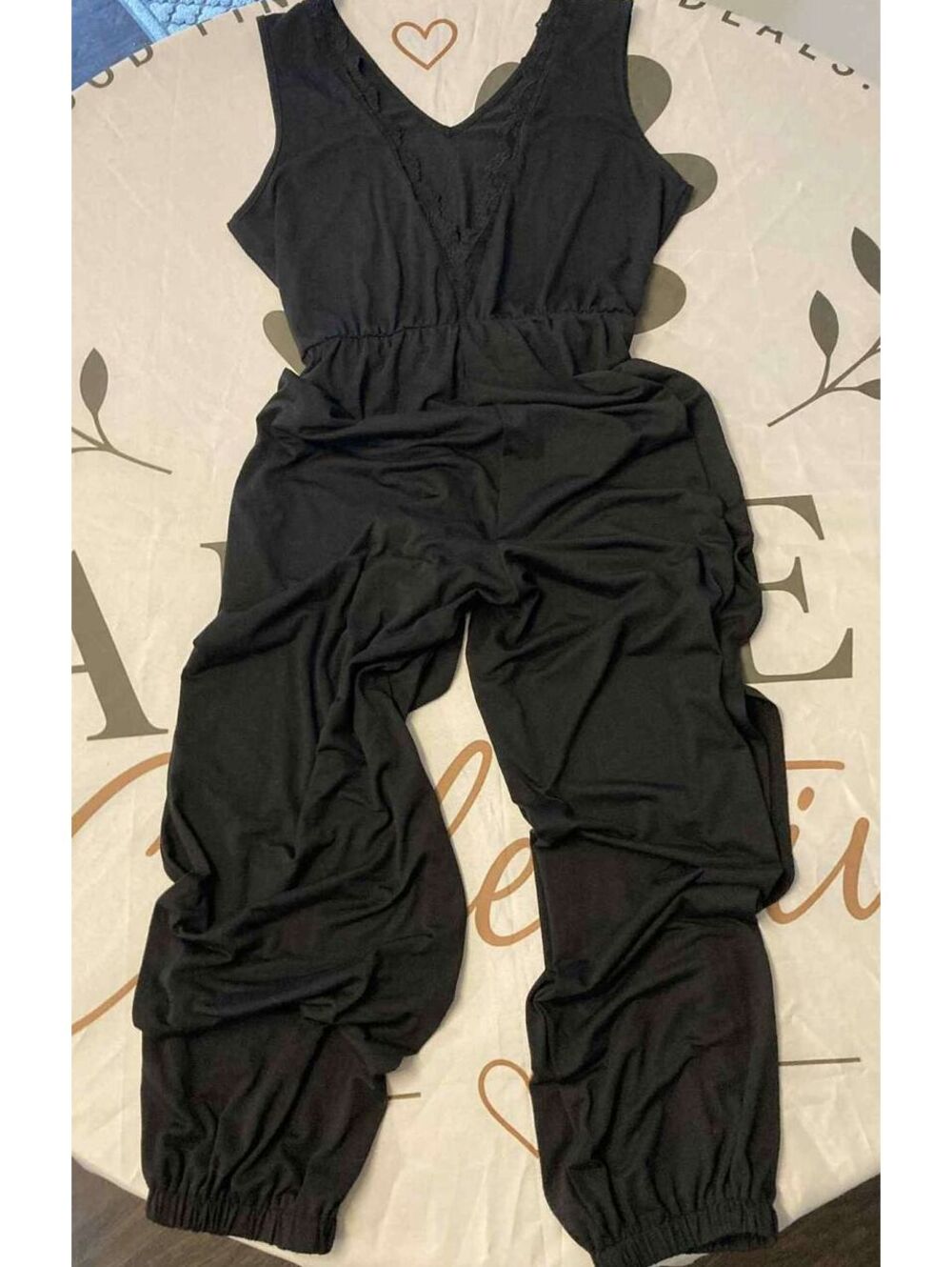 Shein Black Sleeveless Jumpsuit Size L